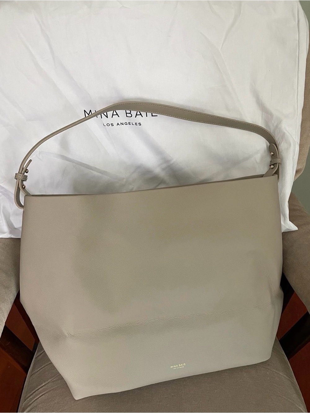 Mina Baie Harlow Full size vegan leather in stone (limited edition) color